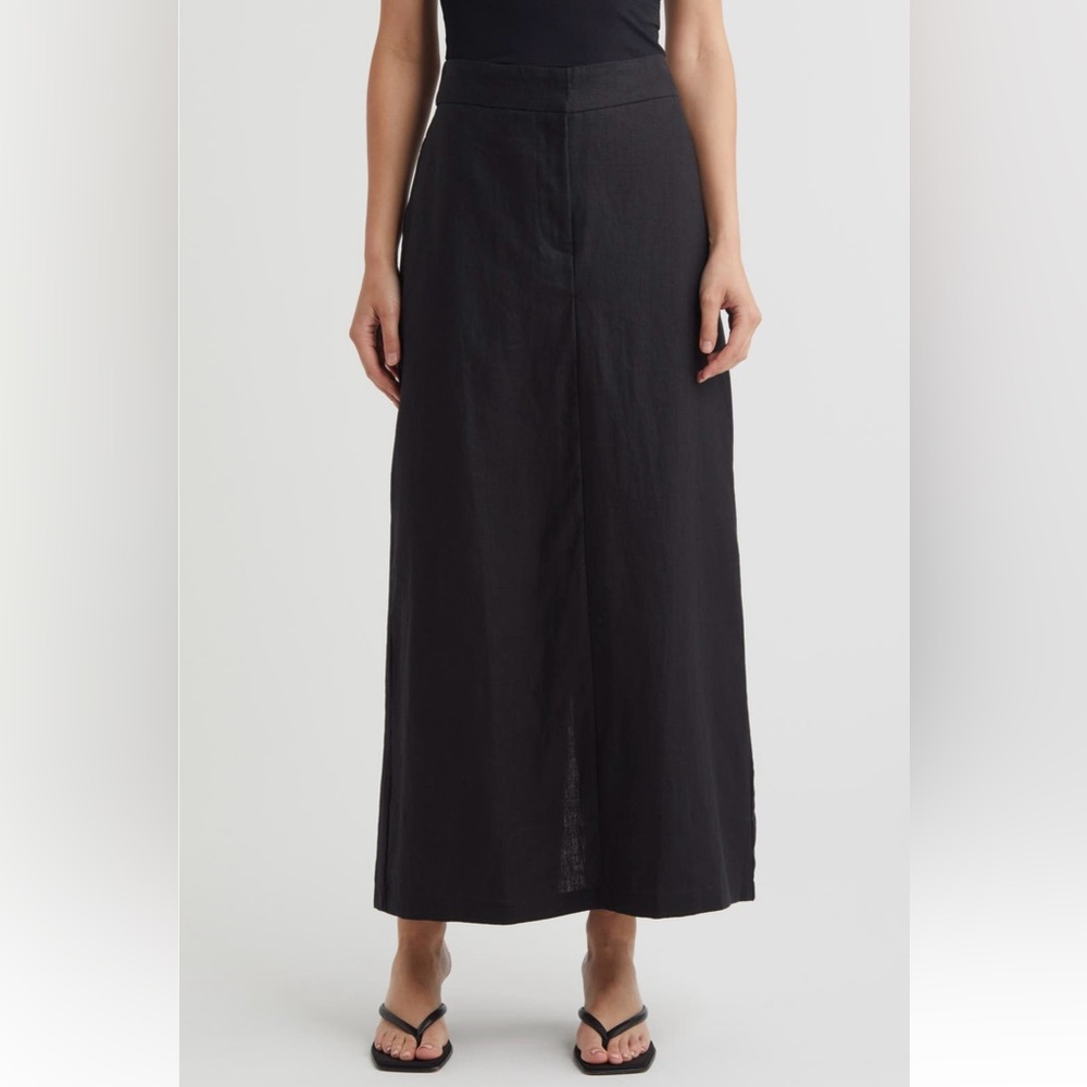 Black A-Line Maxi Skirt for Work